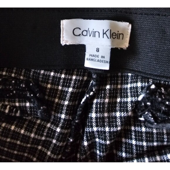 NWOT Calvin Klein black Houndstooth pattern Women's Stretch Pants,sz 8 - Picture 4 of 5